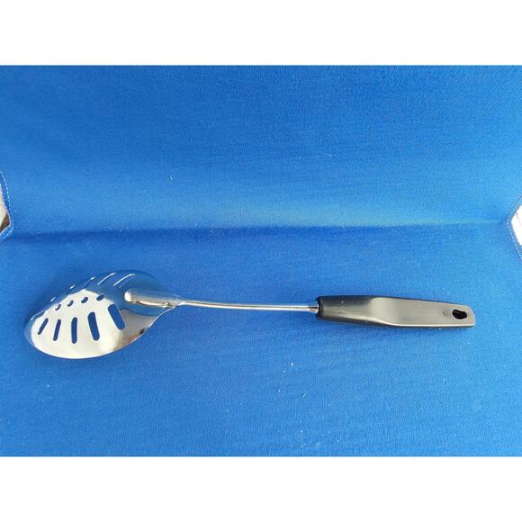 Vintage Foley Stainless Steel (USA) Slotted Serving Spoon w/Black Handle - 11" - Picture 5 of 8